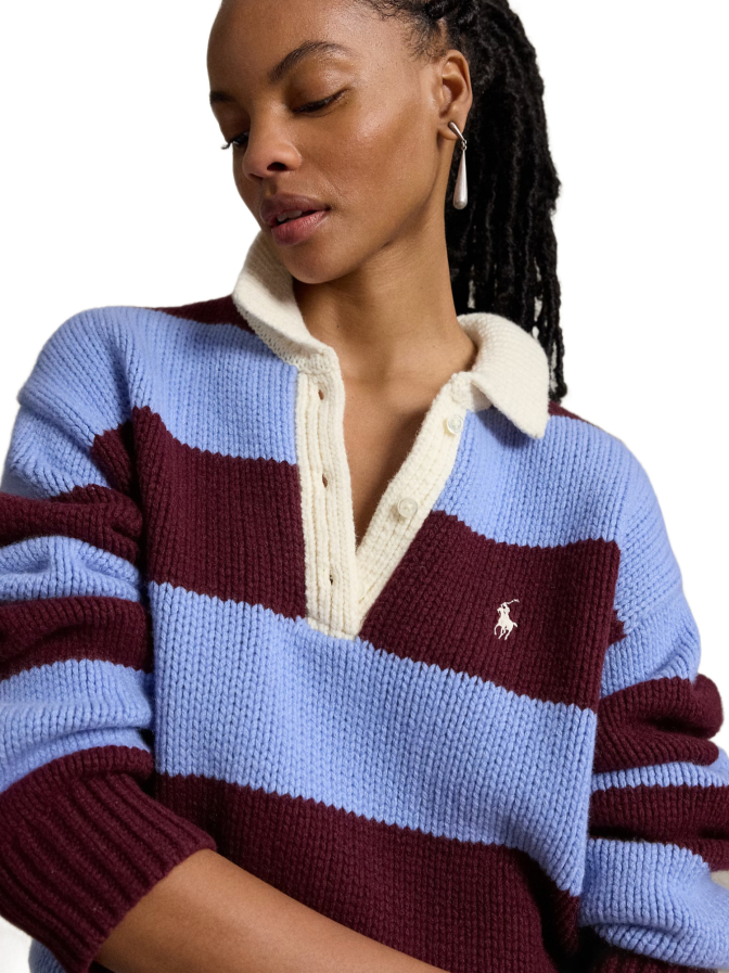 Polo Ralph Lauren Gestreifter Rugbypullover mit Wolle bei Robert Ley