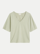 Marc O'Polo T-Shirt mit V-Ausschnitt 3353-Fresh Sage bei Robert Ley