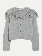 Comma Strickjacke mit Fransen 96W0-GREY/BLACK bei Robert Ley