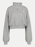 Éterne cropped half-zip Sweatshirt heather grey bei Robert Ley