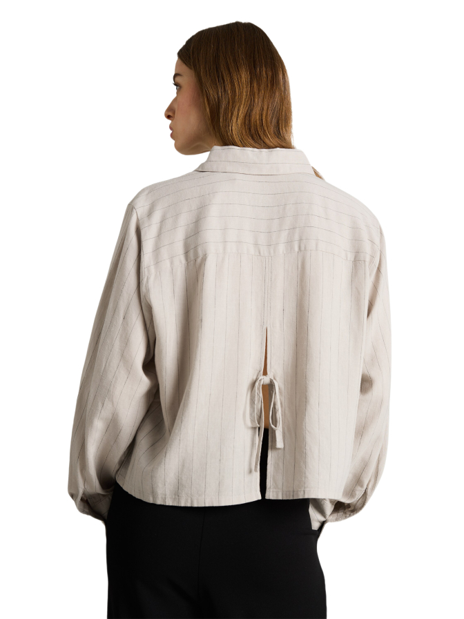 Tom Tailor Denim Boxy- Fit Hemdbluse mit Schleifen-Detail bei Robert Ley
