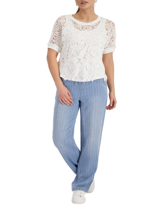 Monari Pullover mit Spitzenmuster bei Robert Ley