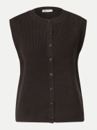 Street One LTD QR_sleeveless cardigan rib 17874-black coffee bei Robert Ley
