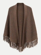 Robert Ley Strickcape aus Wolle-Kaschmir-Mix 700 chocolate bei Robert Ley