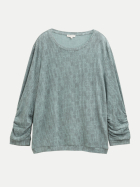 Tom Tailor Casual Langarmshirt mit Print 39409-irregular moss cosy print bei Robert Ley