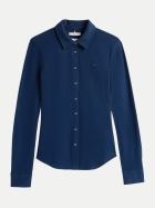 Tommy Hilfiger Slim-Fit Hemd mit Logo C1G-BLUE bei Robert Ley