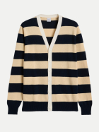 Aspesi Cardigan 23504-butter/navy bei Robert Ley