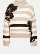 Monari Strickpullover mit Streifenmuster 160-antique white bei Robert Ley