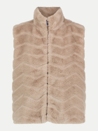 Cartoon Fake Fur-Weste PlUEsch 7331-Dark Almond bei Robert Ley
