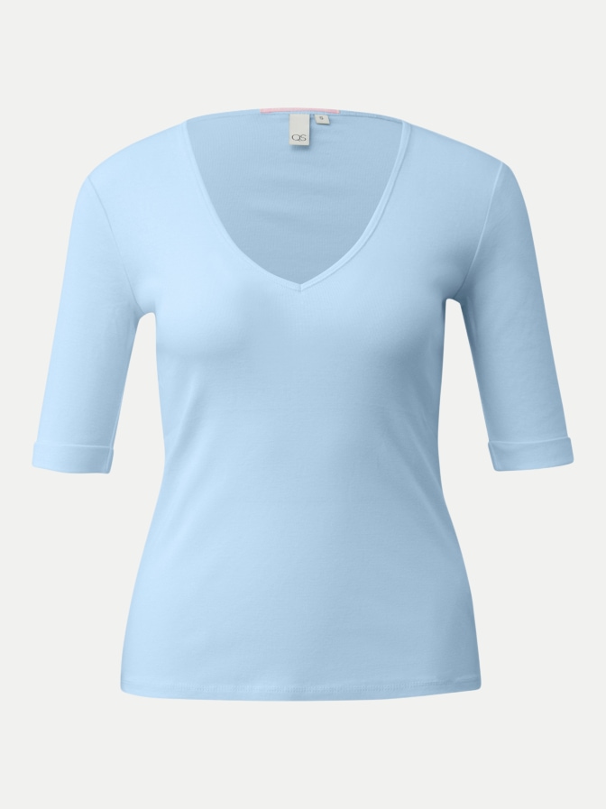 Q/S designed by Basic T-Shirt mit V-Ausschnitt bei Robert Ley