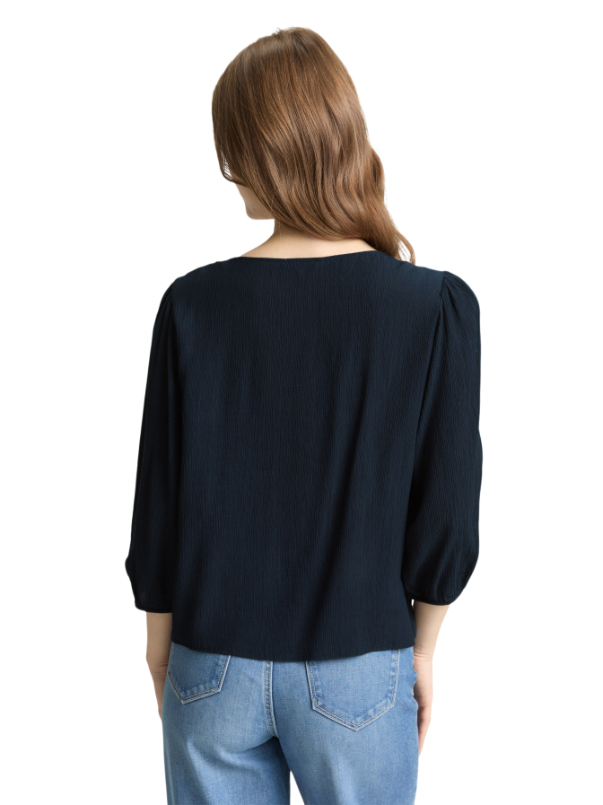 Tom Tailor Denim Crinkle Bluse mit Knopfleiste bei Robert Ley