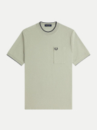 FRED PERRY T-Shirt Piqué mit Brusttasche m37seagrass-m37seagrass bei Robert Ley