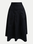 Milano Italy Midi-Faltenrock 099-BLACK bei Robert Ley