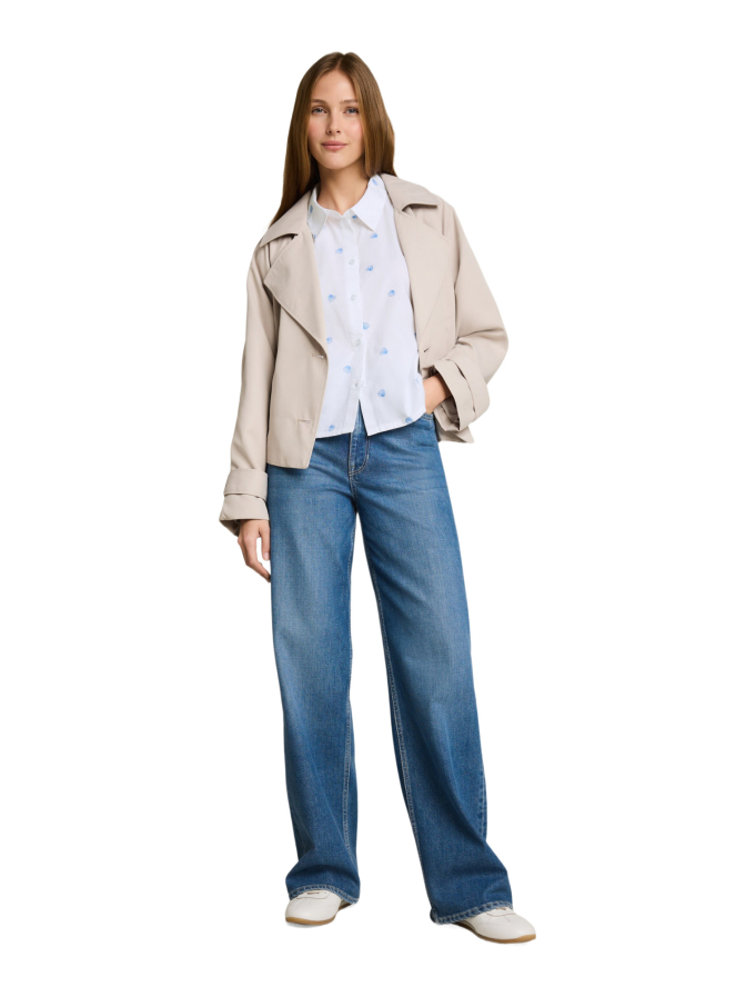 Tom Tailor Denim Kurzarm-Bluse mit Alloverprint bei Robert Ley