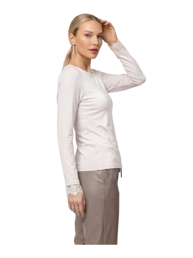 Monari Langarmshirt mit Spitzenborte bei Robert Ley