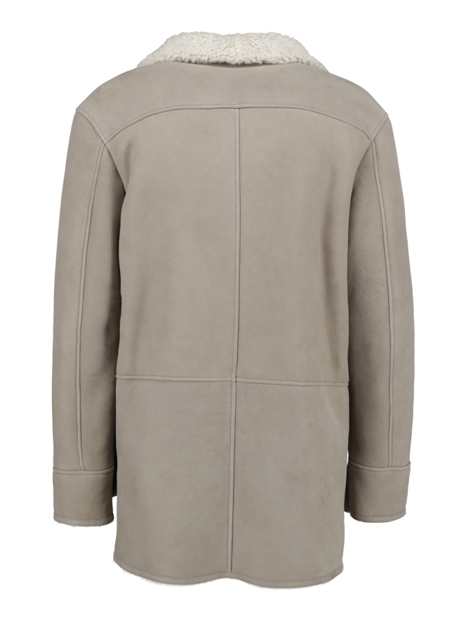 Manzoni 24 2-reihiger Ledermantel mit Lammfell bei Robert Ley