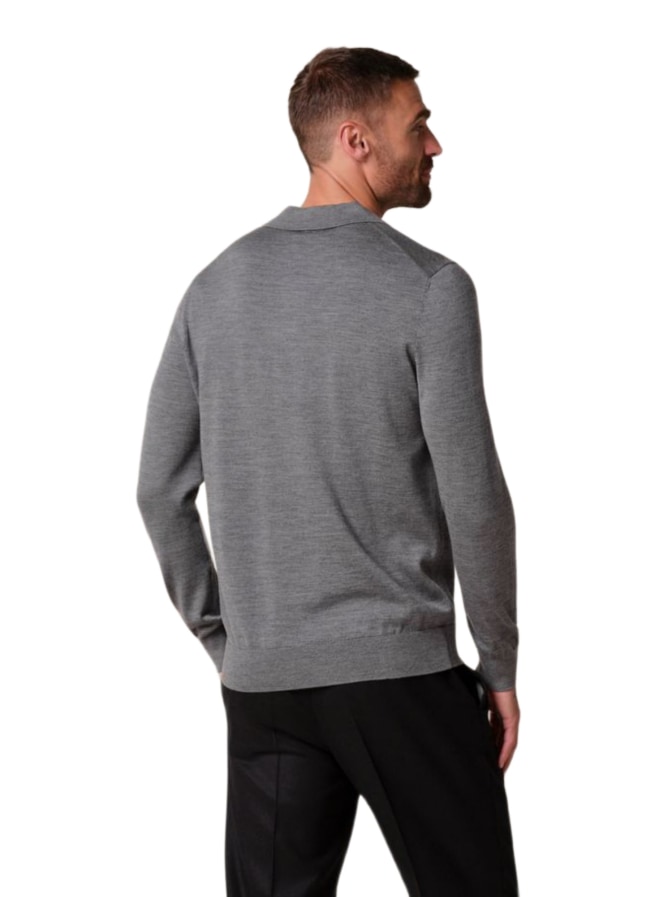 PROFUOMO Pullover mit Polokragen aus Merinowolle bei Robert Ley