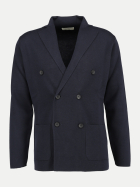 Filippo De Laurentiis Zweireihiger Strick-Blazer 890-navy bei Robert Ley
