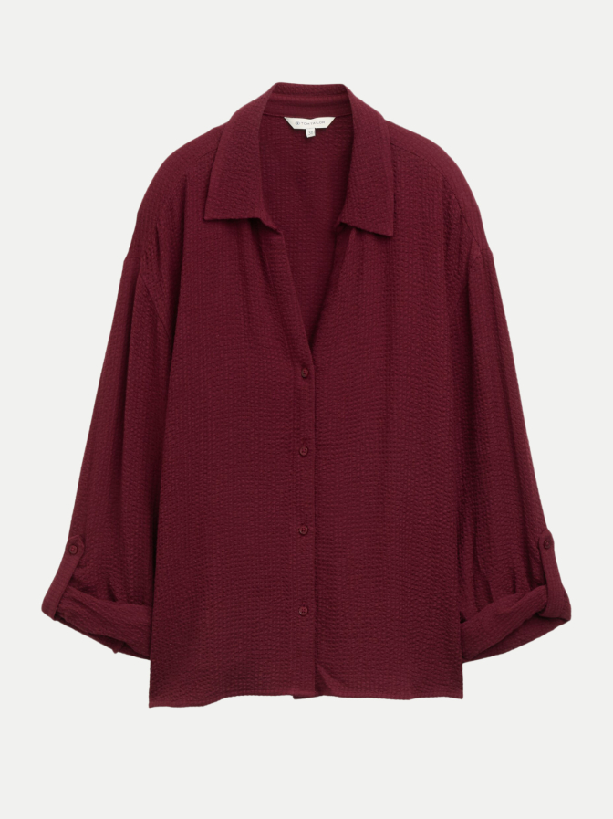 Tom Tailor Casual Bluse mit Seersucker-Stoff bei Robert Ley