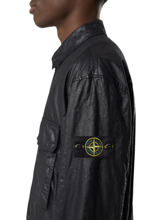 Stone Island Overshirt mit Logo-Badge bei Robert Ley