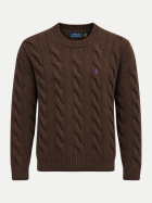 Polo Ralph Lauren Zopfstrick-Pullover aus Woll-Kaschmir-Mix walnut brown melange bei Robert Ley