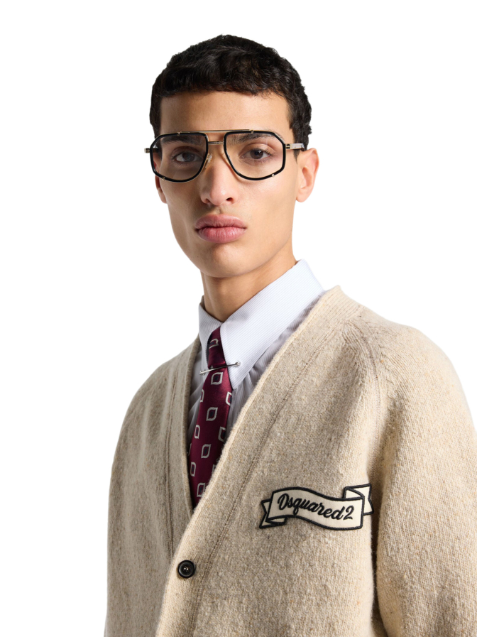 DSQUARED2 Basic-Cardigan mit Dsquared2-Patch bei Robert Ley