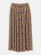 Insieme Plisseerock mit Paisley-Muster 082/6005 Paisley braunoliv bei Robert Ley