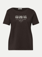 Street One T-Shirt mit Schriftzug 27276-espresso brown bei Robert Ley