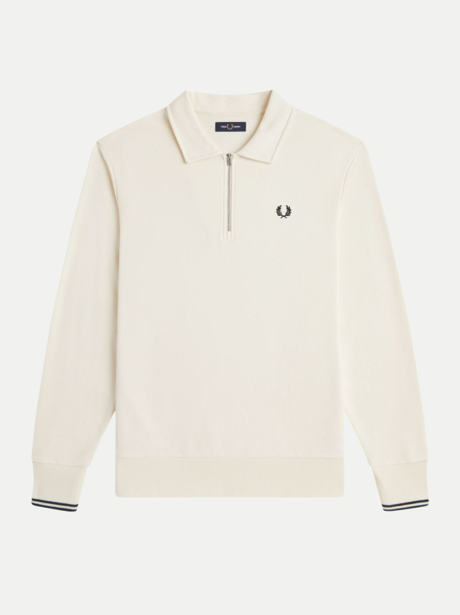 FRED PERRY Sweatshirt mit Zip und Shirtkragen bei Robert Ley