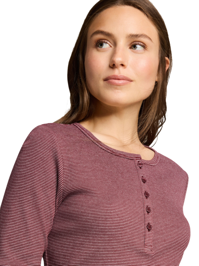 Tom Tailor Casual Langarmshirt mit Henley-Kragen bei Robert Ley