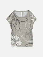 Tom Tailor Casual T-Shirt mit Blumen-Print 11863-Silver Olive bei Robert Ley