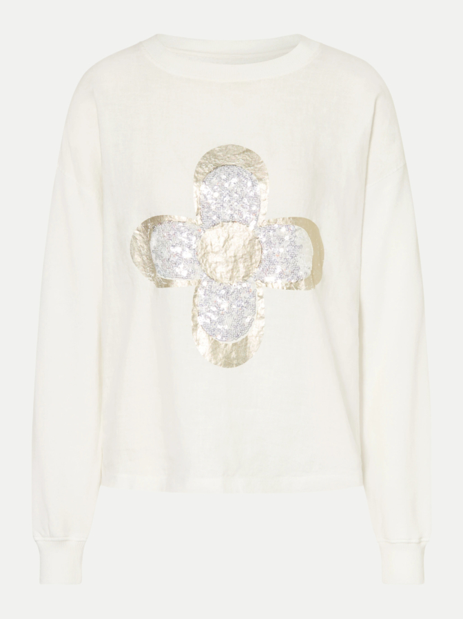 Grace Sweatshirt mit Leinenpatch bei Robert Ley