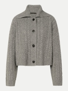 Windsor Women Zopfstrickjacke aus Woll-Yak-Mix 043-Silver 043 bei Robert Ley