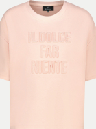 Monari Kurzarm Sweatshirt mit Schriftzug 250-summer peach bei Robert Ley