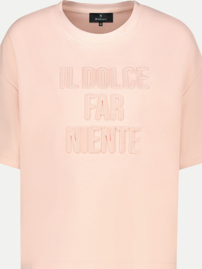 Monari Kurzarm Sweatshirt mit Schriftzug bei Robert Ley