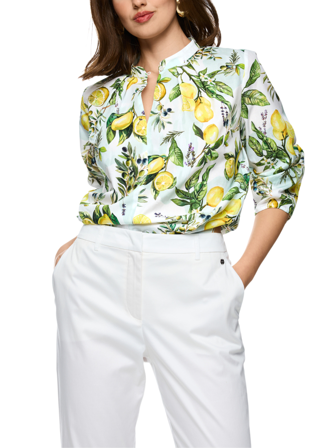 Marc Cain Baumwollbluse mit Zitronen-Print bei Robert Ley