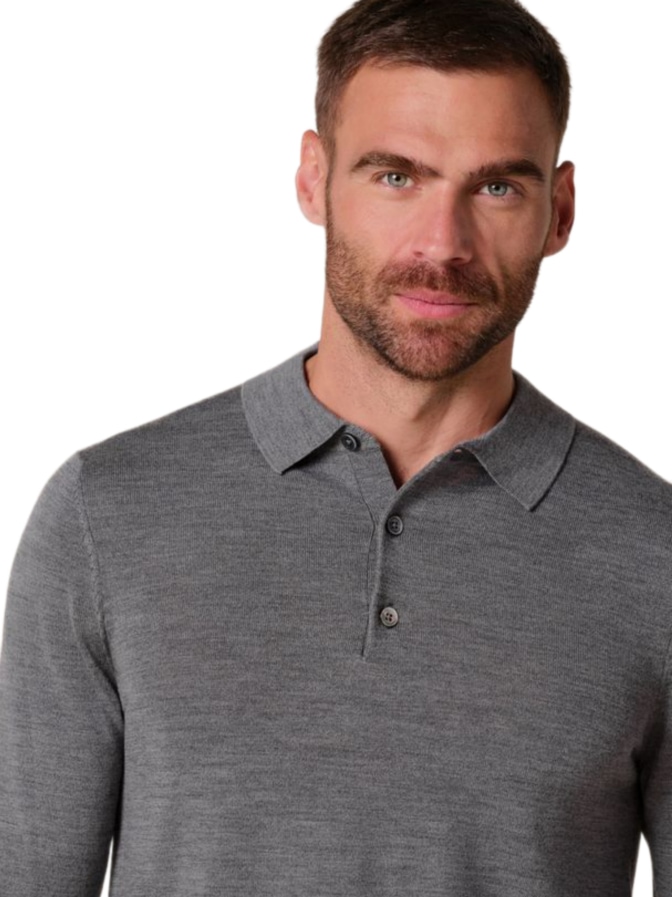 PROFUOMO Pullover mit Polokragen aus Merinowolle bei Robert Ley