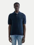 Replay Strickpolo mit Waffelstruktur 500navy bei Robert Ley