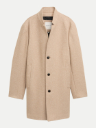 Tom Tailor Denim Wollmantel mit Stehkragen 38271-beige off white brushed twill bei Robert Ley