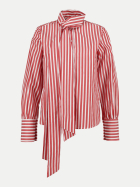 Insieme Bluse mit Schleifenkragen 436/35 rot/weiss/rosa Streifen bei Robert Ley