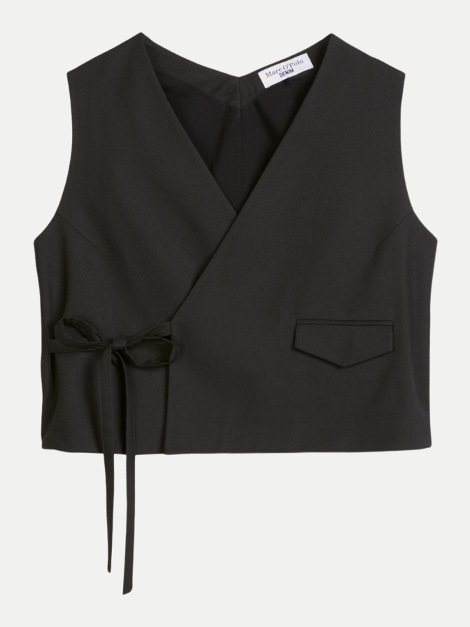 Marc O'Polo DENIM Crossover-Weste relaxed aus recyceltem Polyester, Viskose und Elasthan bei Robert Ley