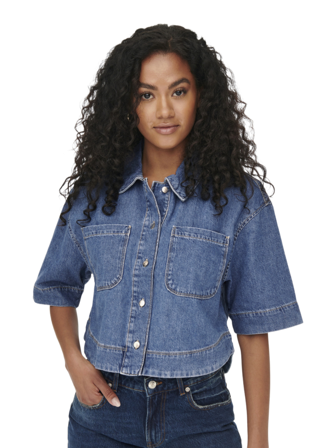 Only Kurzarm Denimbluse bei Robert Ley