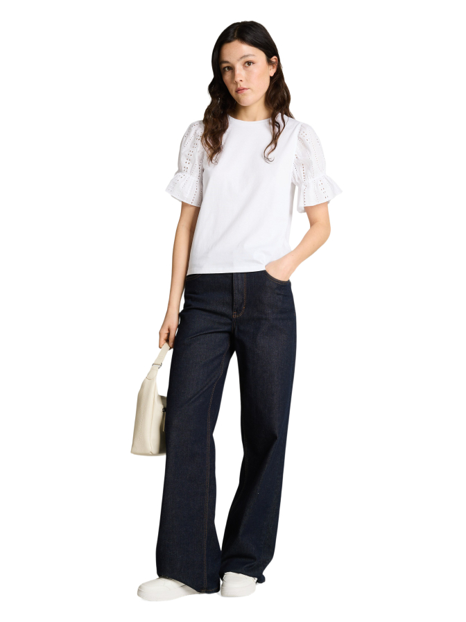 Tom Tailor Denim Loose Fit T-Shirt mit Lochstickereien bei Robert Ley