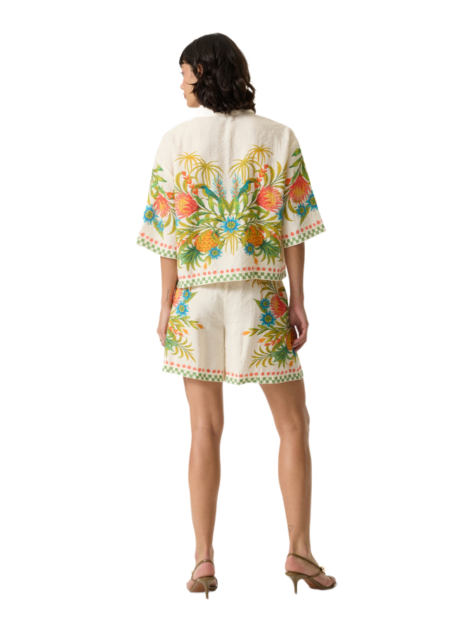 Garcia Kurzarm-Bluse mit Allover-Print bei Robert Ley