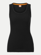 BOSS Orange Top mit U-Ausschnitt 001-Black bei Robert Ley