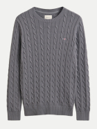 Gant Pullover mit Zopfmuster 38-MID GREY bei Robert Ley