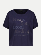 Monari Kurzarm Sweatshirt mit Schriftzug 755-marine bei Robert Ley