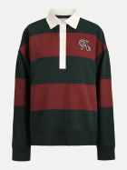 Ladneri Langarm-Poloshirt Varsity bordeaux/darkgreen bei Robert Ley