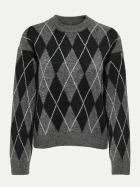 JDY Strickpullover JDYBIANKA mit Rautenmuster 179074001-Dark Grey Melange/Argyle bei Robert Ley