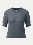 Q/S designed by Kurzarm-Pullover in Bouclé-Optik 98W0-GREY/BLACK bei Robert Ley